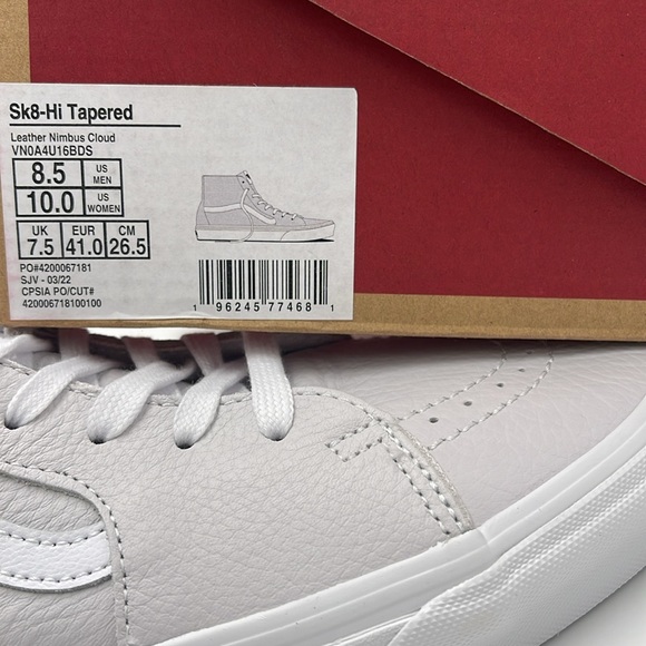 Vans WMNS White High-Top Sneakers Sk8-Hi Tapered
Leather Nimbus Cloud - Picture 16 of 16